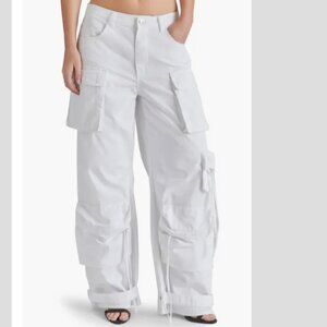 Steve Madden Duo Denim Cargo Jeans in White